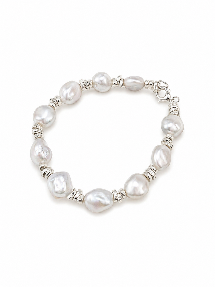 Genuine Baroque Pearls Beaded Bridal Bracelet