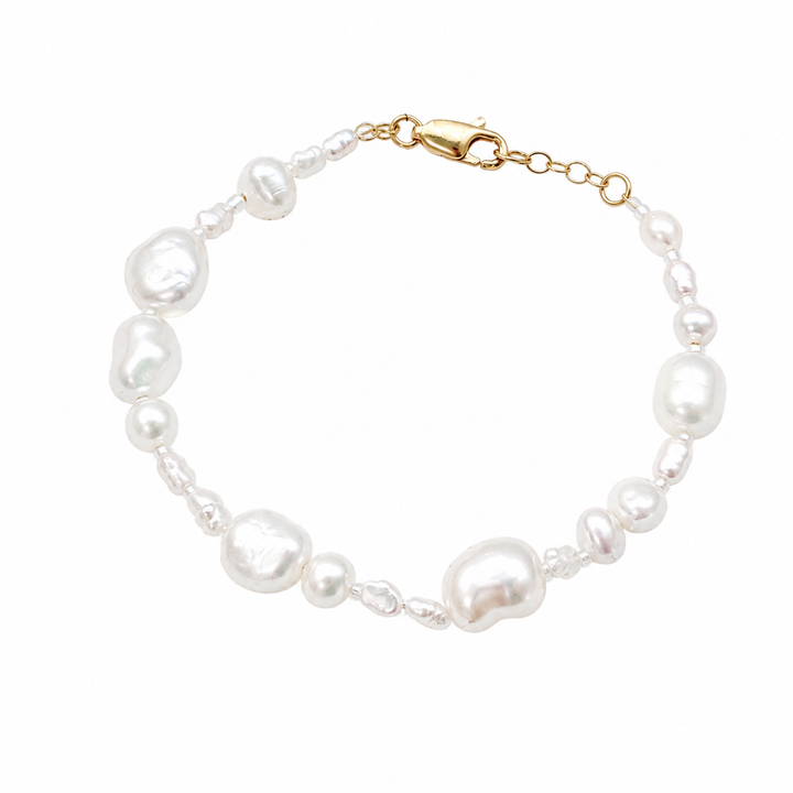Irregular Baroque Pearl 14K Gold Filled Bracelet