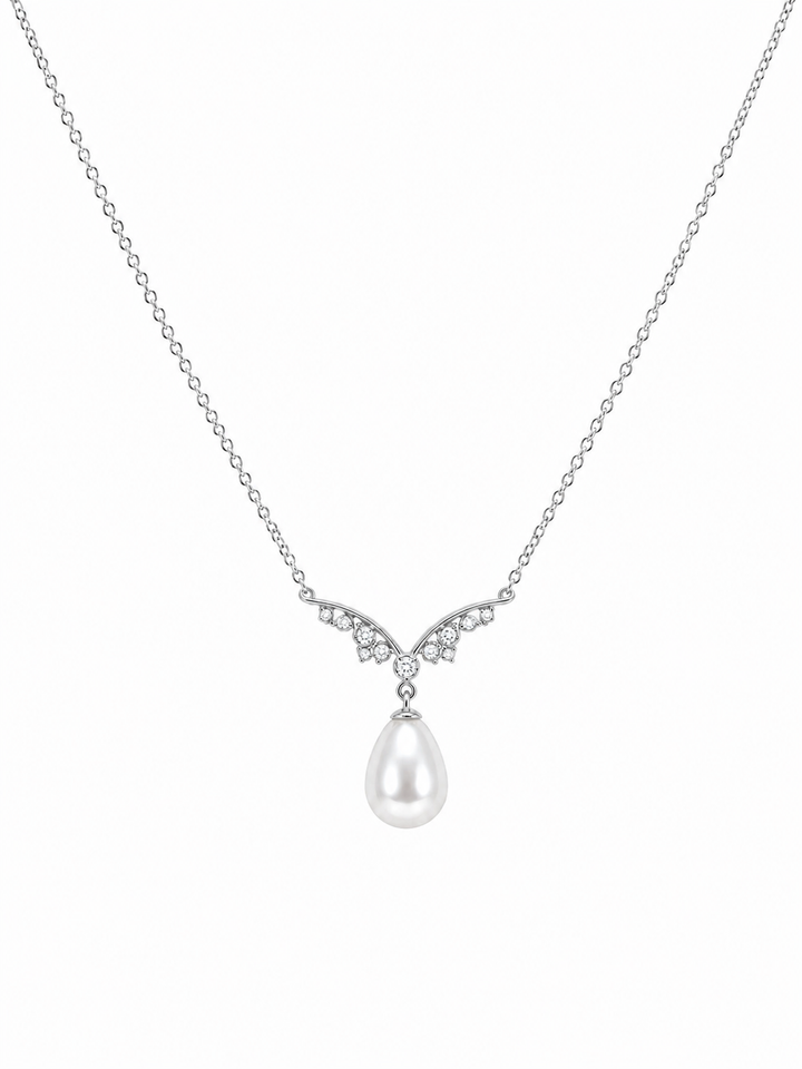 18K Gold Vermeil Teardrop Pearl Necklace for Women