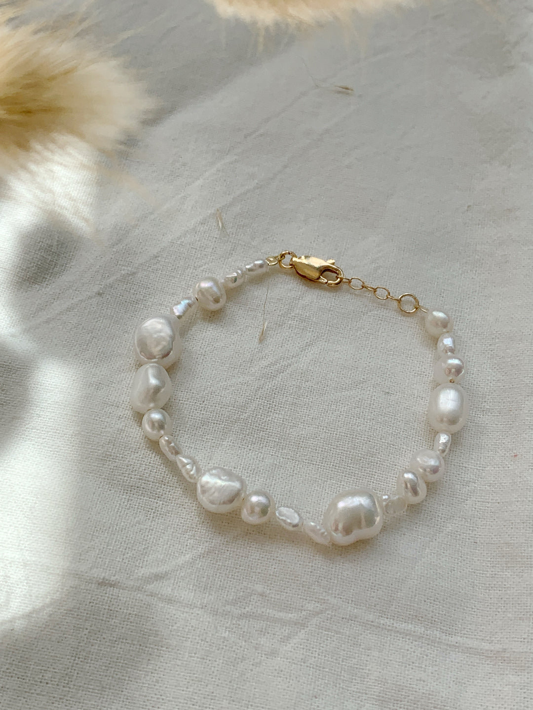 Irregular Baroque Pearl 14K Gold Filled Bracelet