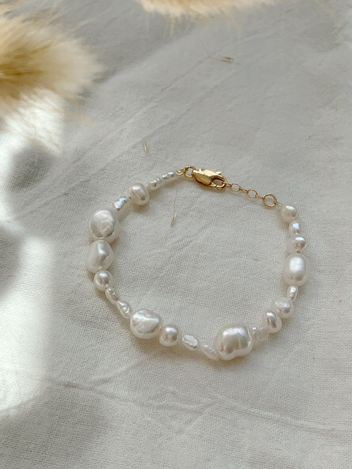 Irregular Baroque Pearl 14K Gold Filled Bracelet