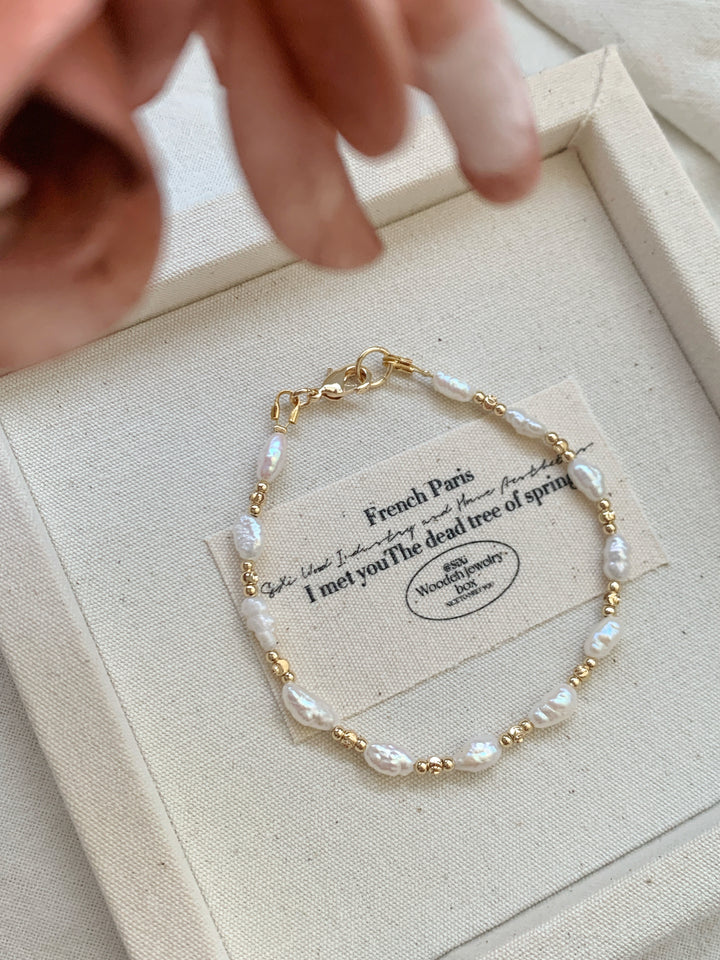 Lucienne Keshi Pearl and Gold Bead Necklace Bracelet Collection